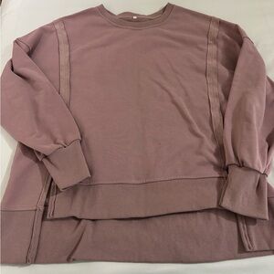 Nirovien Women's Oversized Dusty Pink Crewneck Sweatshirt